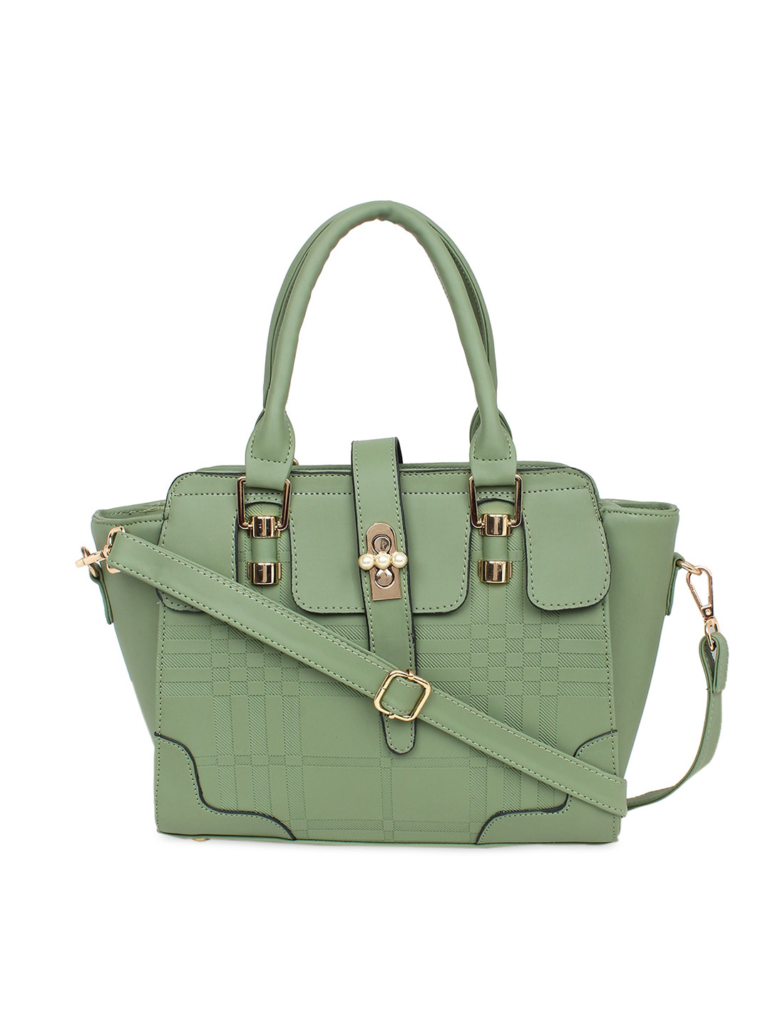 

LEGAL BRIBE Green Solid Handheld Bag