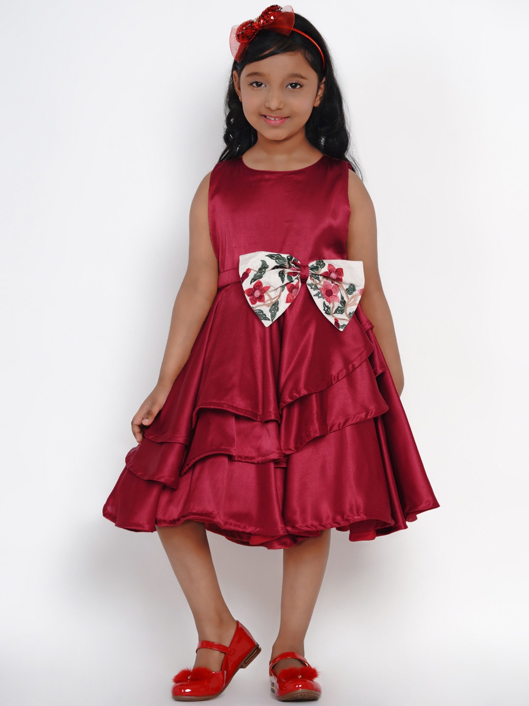 

Bitiya by Bhama Girls Pink Solid Fit and Flare Dress