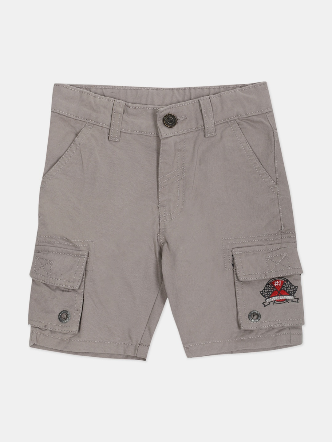 

Cherokee Boys Grey Solid Regular Fit Cargo Shorts