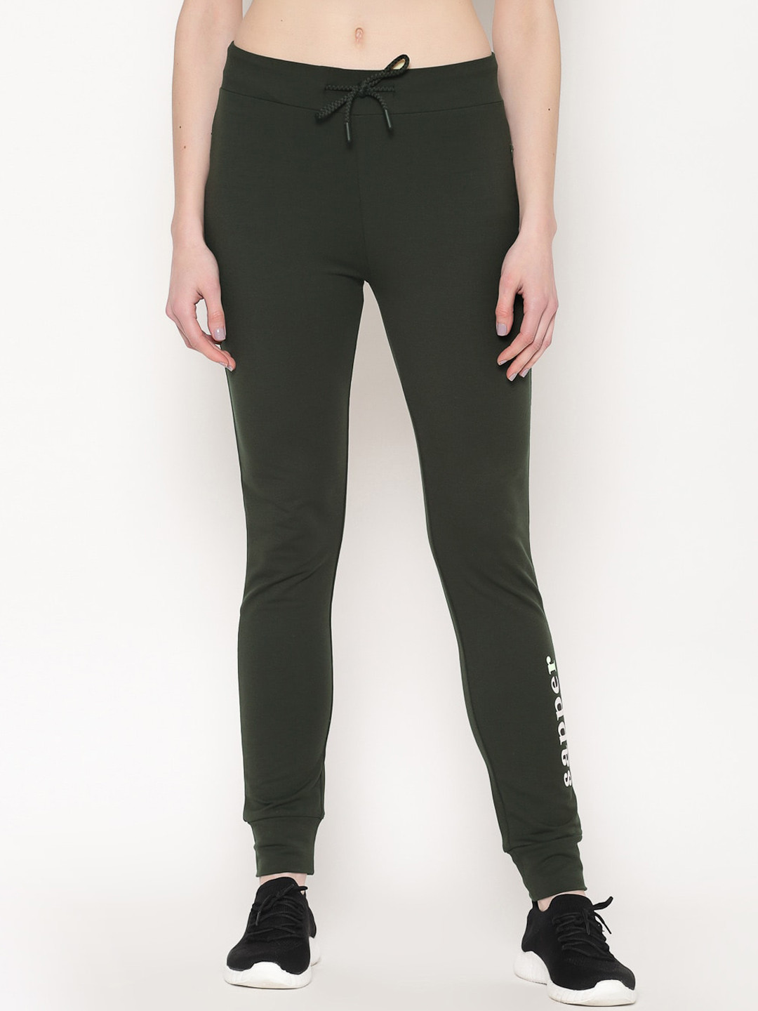 

SAPPER Women Olive Green Solid Slim-Fit Joggers