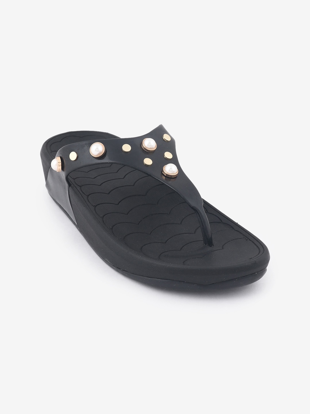 

Jelly Bunny Women Black Embellished Open Toe Flats