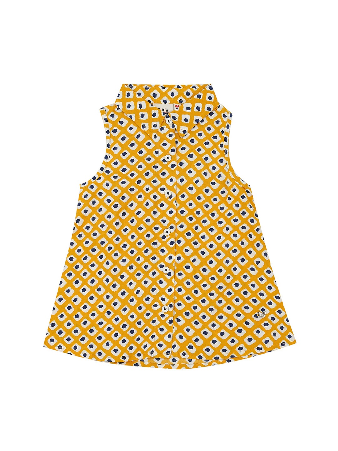 

Ed-a-Mamma Girls Yellow Printed A-Line Sustainable Top