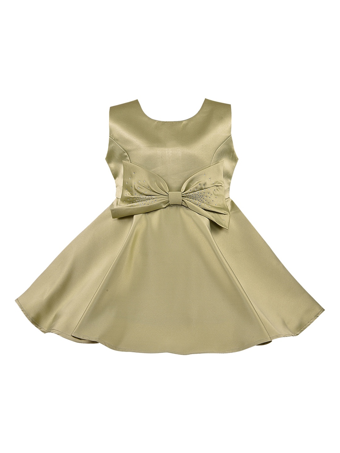 

Wish Karo Girls Green Solid Fit and Flare Dress