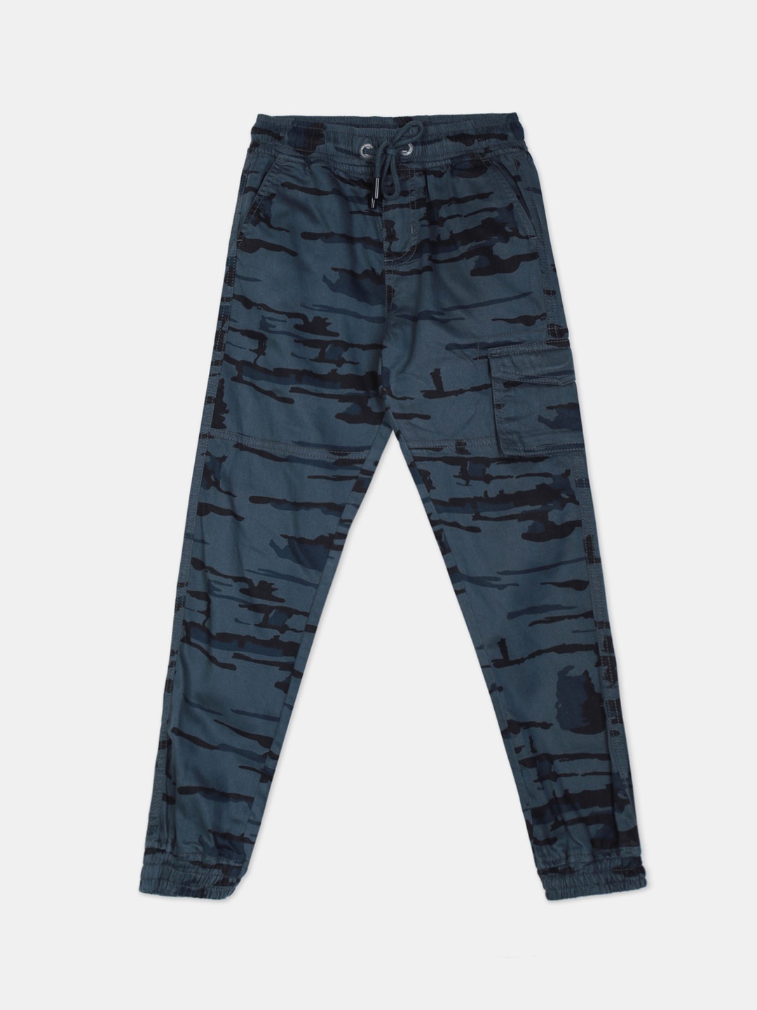 

Cherokee Boys Blue & Black Cotton Regular Fit Camouflage Printed Joggers