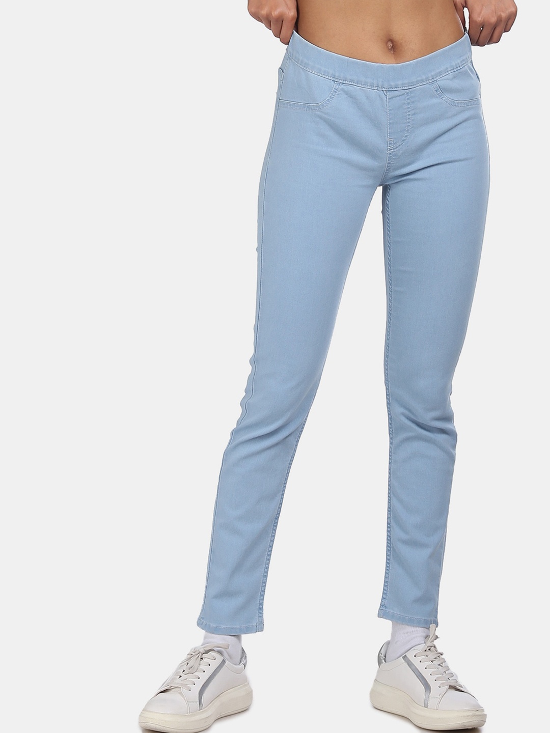 

Cherokee Women Blue Solid Slim-Fit Denim Jeggings