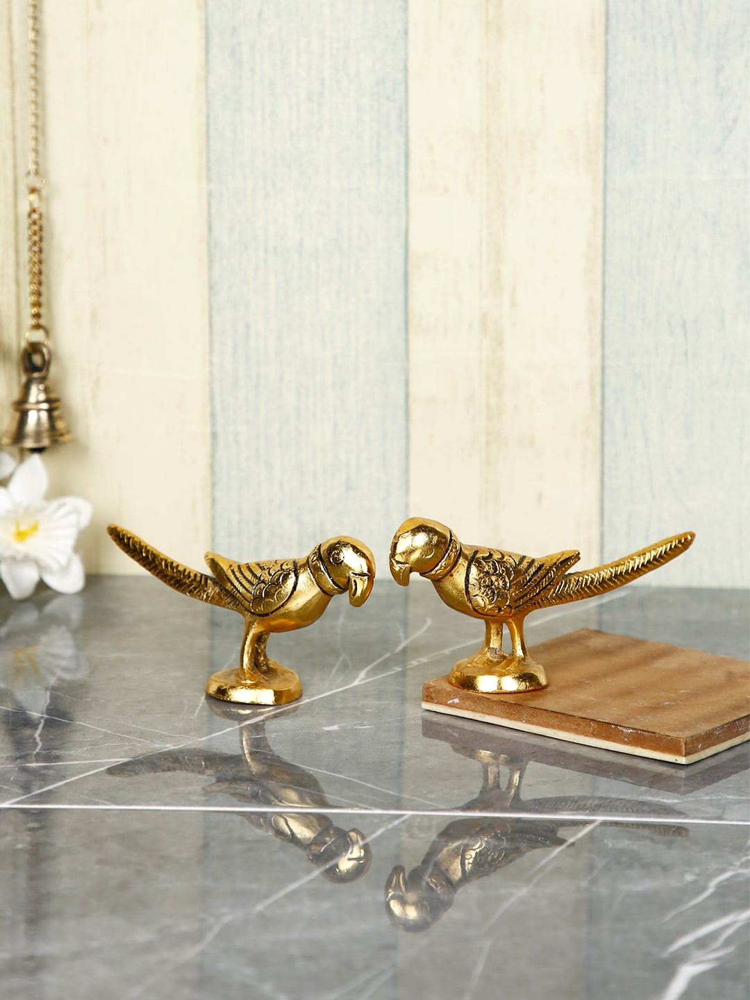 

CraftVatika Gold-Toned Handcarfted Parrot Showpiece