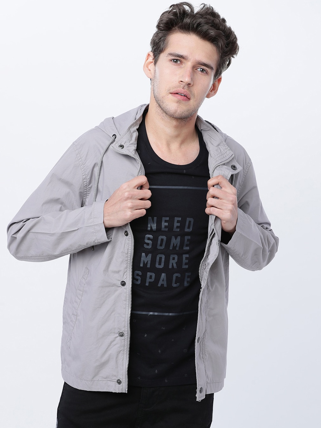 

HIGHLANDER Men Grey Solid Lightweight Tailored Jacket