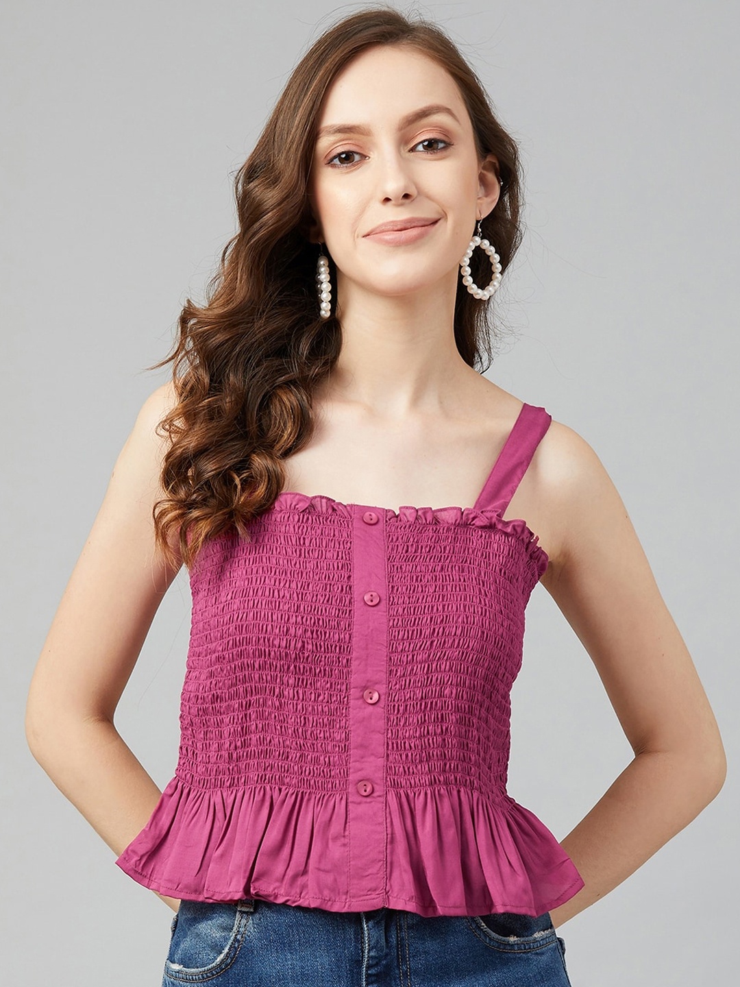 

Carlton London Pink Peplum Crop Top
