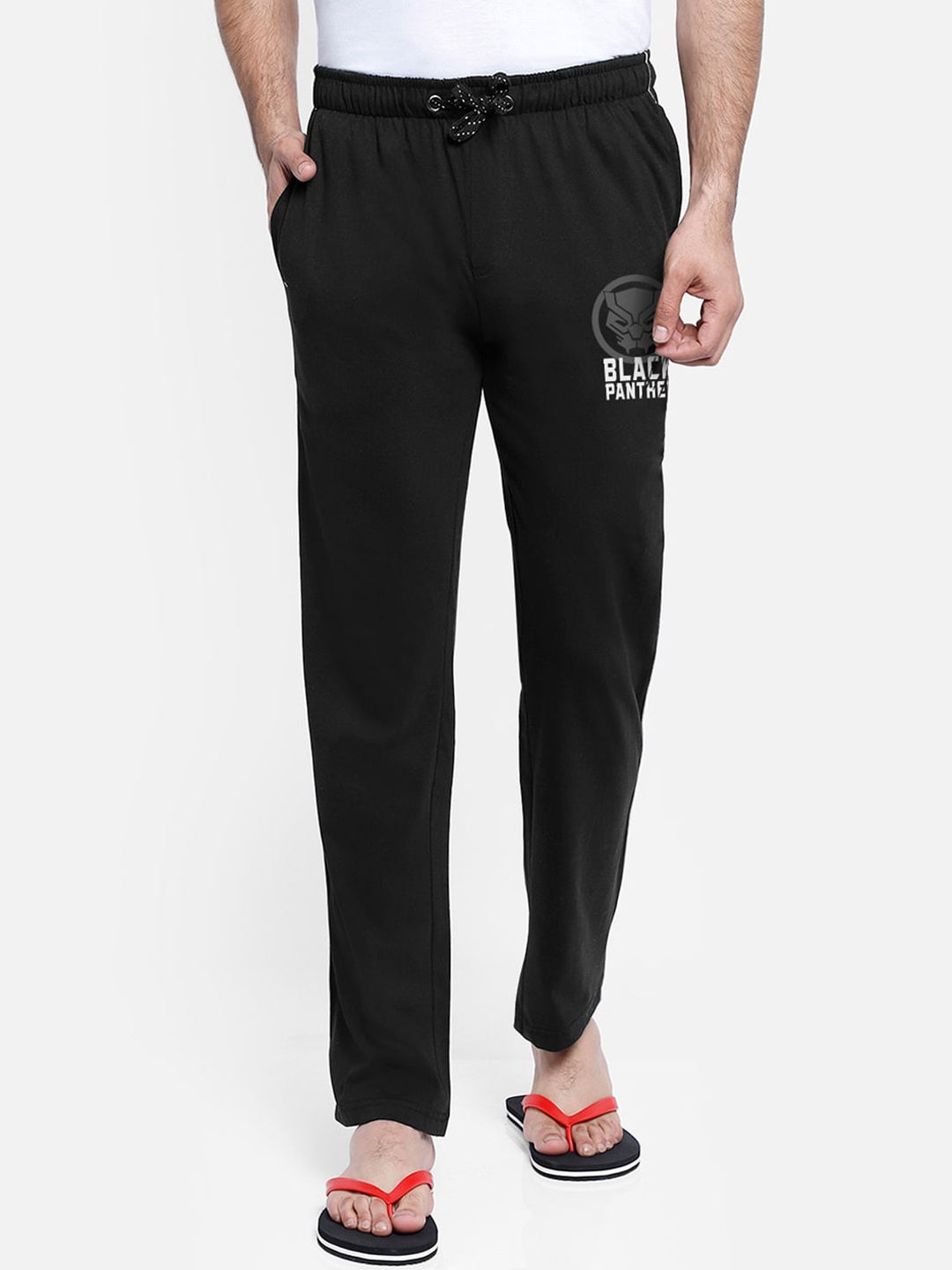 Free Authority Men Black Black Panther Printed Lounge Pants