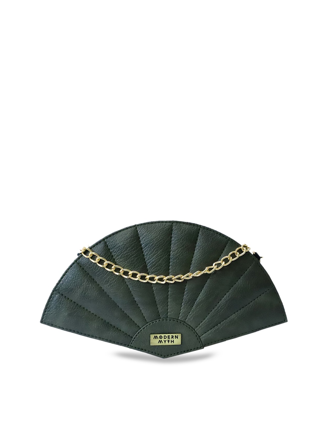 

MODERN MYTH Olive Green Textured Handheld Bag
