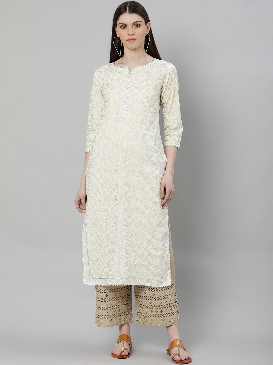 

Libas Women Green Floral Printed Kurta