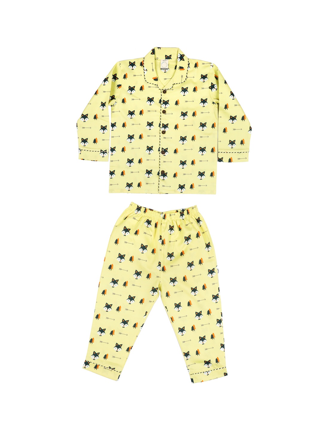 

CASA DE NEE NEE Kids Yellow Printed Night suit