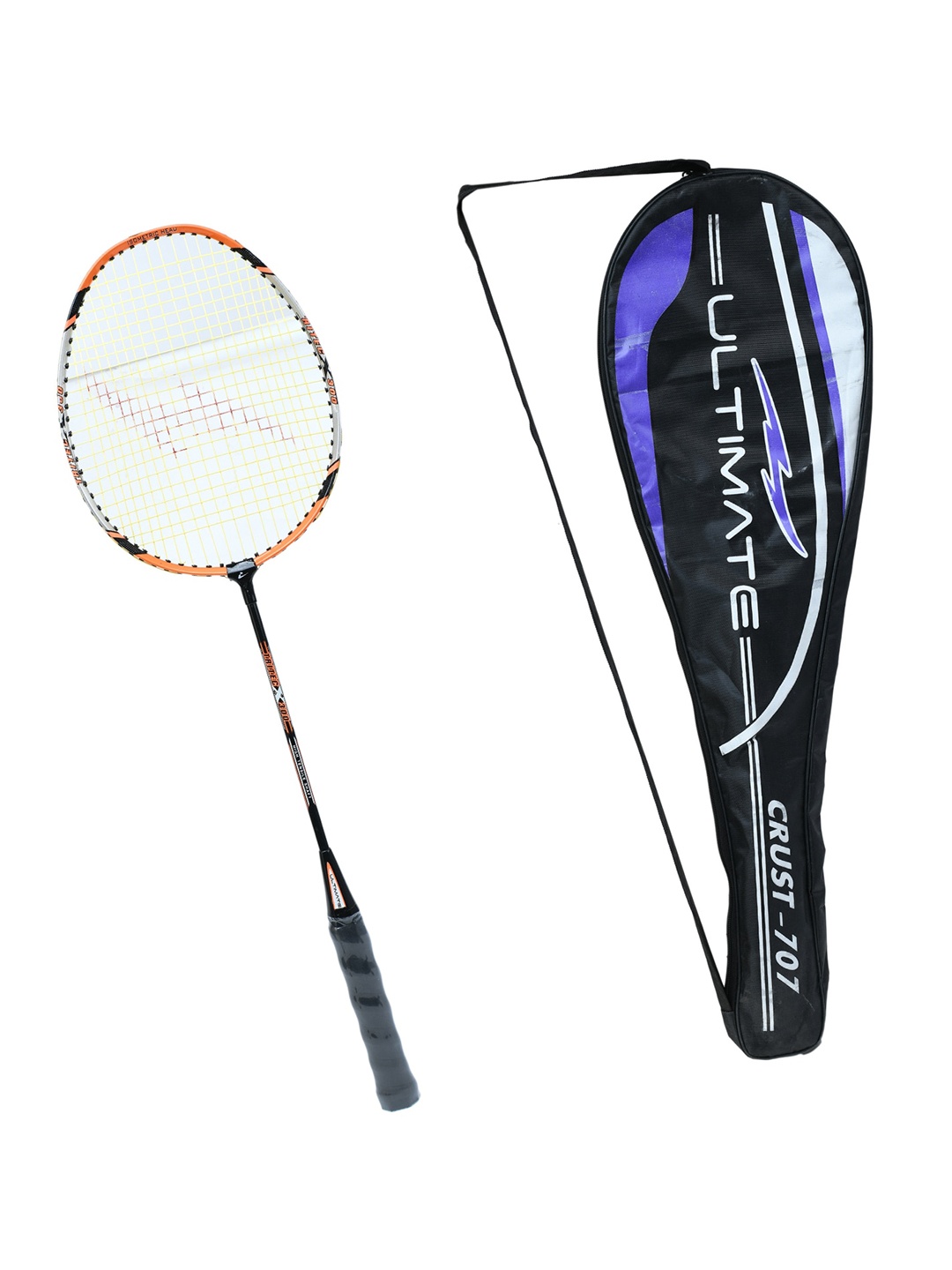 

Kastner Unisex Orange & Black Printed Strung Badminton Racquet with Cover