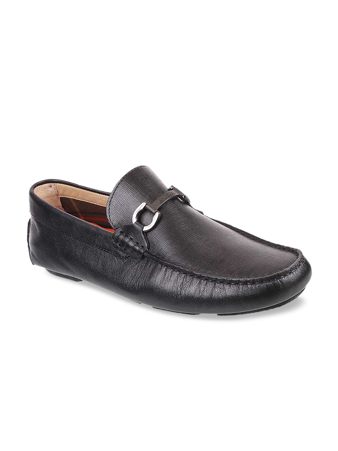 

DAVINCHI Men Black Leather Driving Shoes Casual Shoes