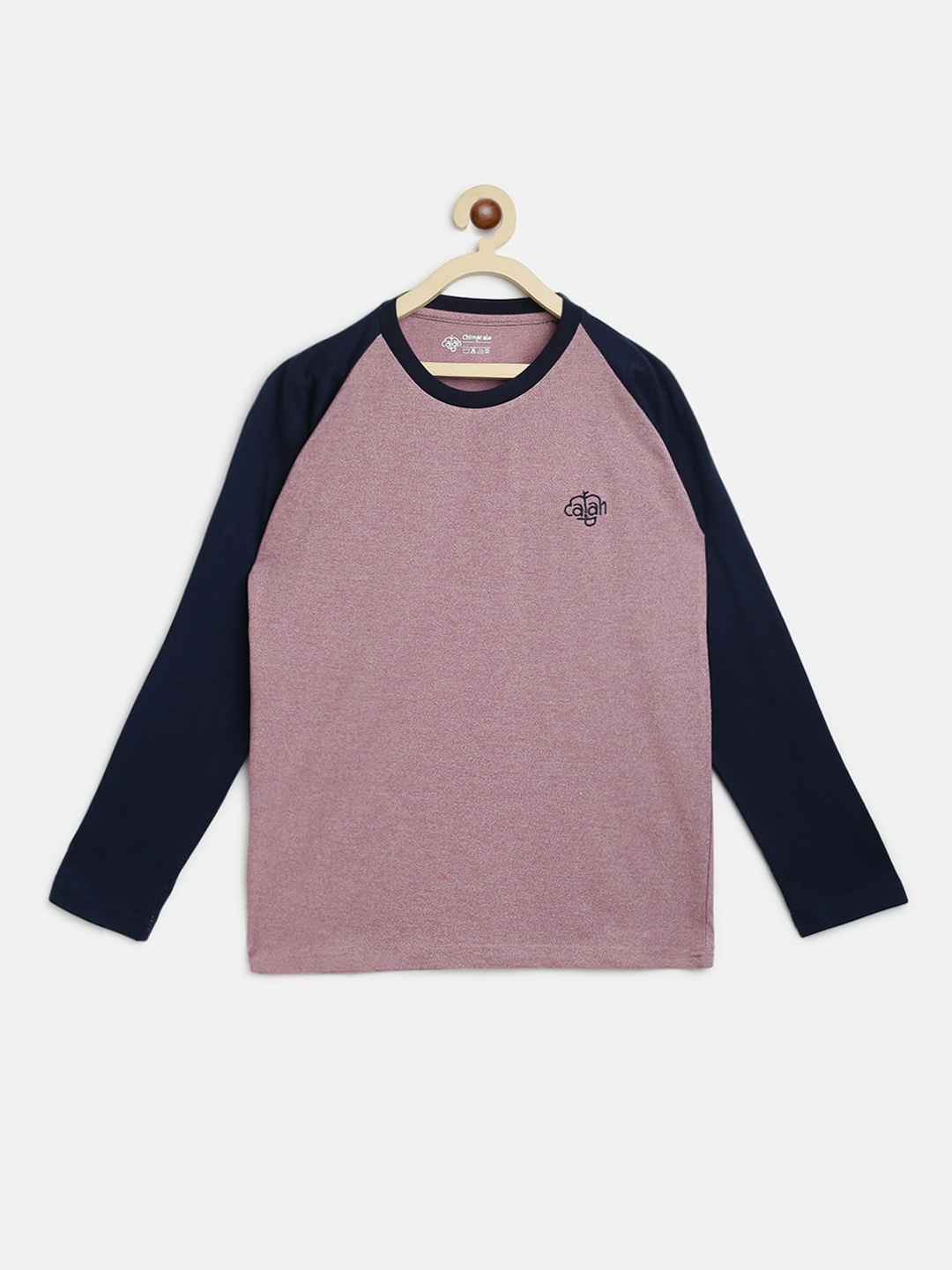 

CHIMPRALA Boys Pink Solid Cotton Round Neck Sports T-shirt
