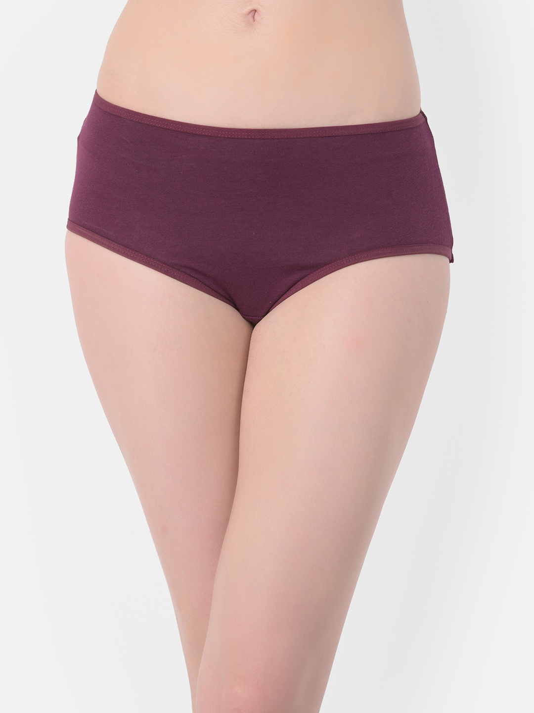 

Clovia Women Aubergine Solid with Printed Back Hipster Briefs PN3310J153, Purple