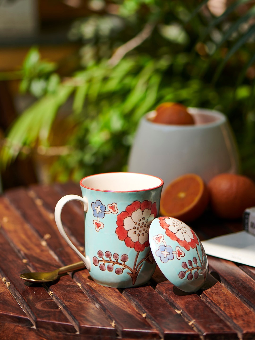 

Chumbak Teal Printed Ceramic Mug
