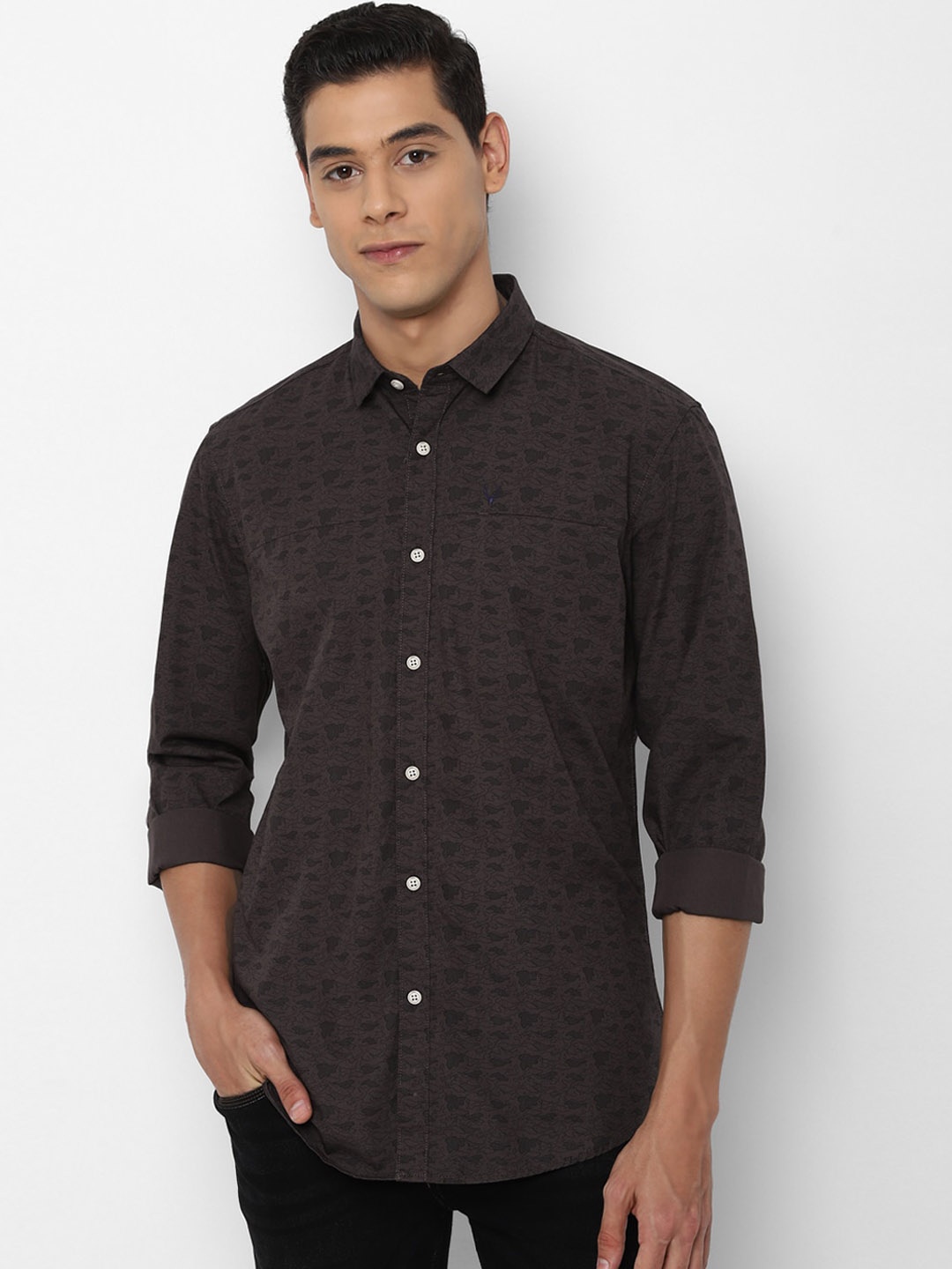 

Allen Solly Sport Men Grey Regular Fit Printed Casual Shirt