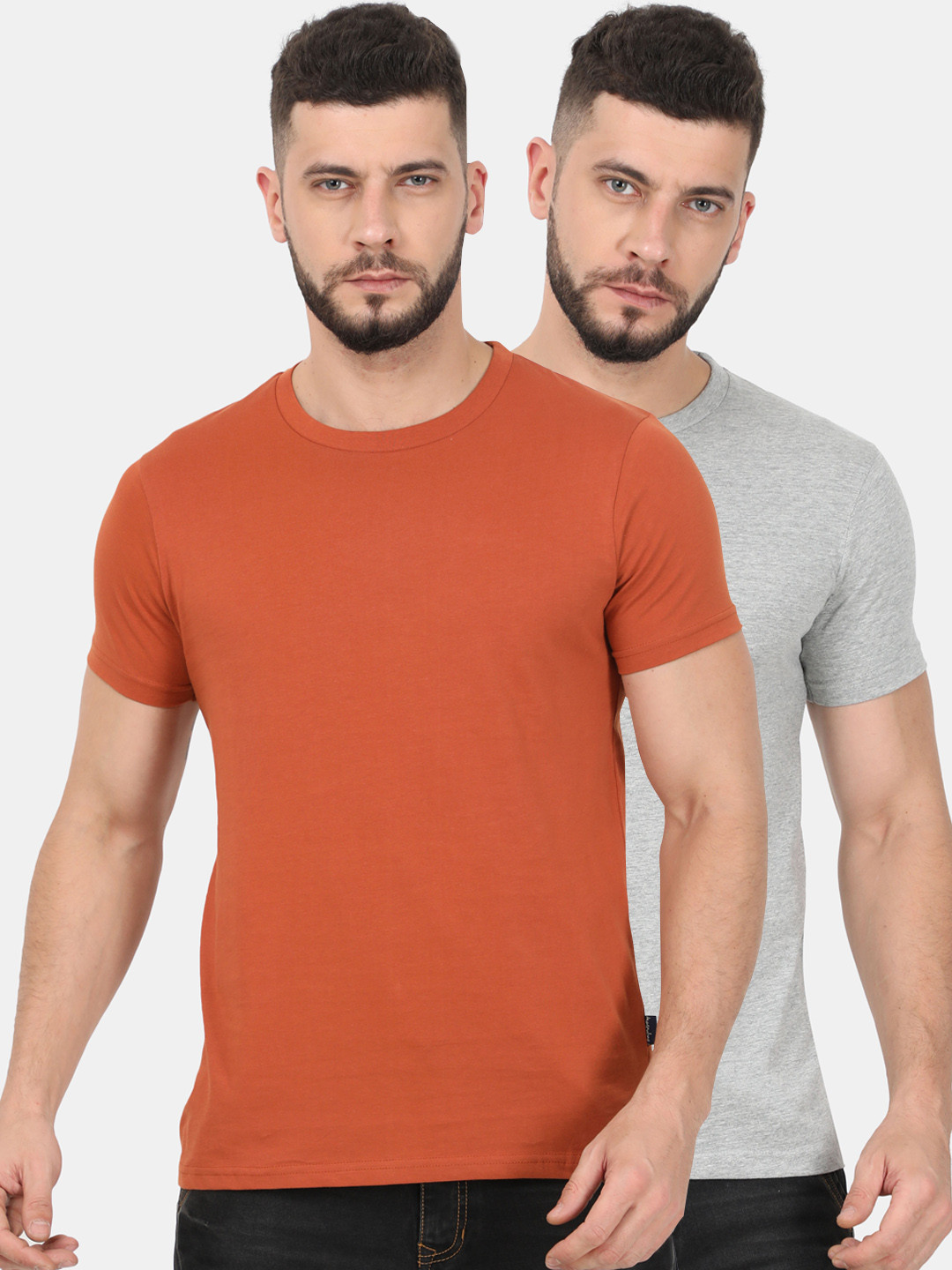 

Masculino Latino Men Pack of 2 Assorted Solid Round Neck T-shirt