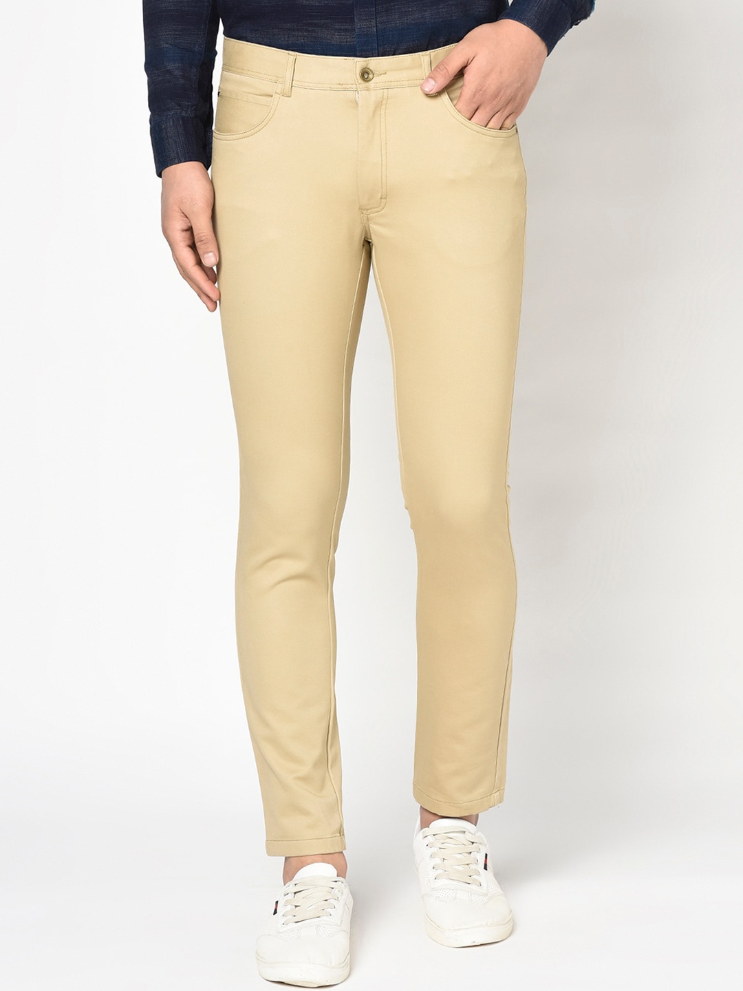 

Blackberrys Men Khaki B5P Slim Fit Solid Chinos
