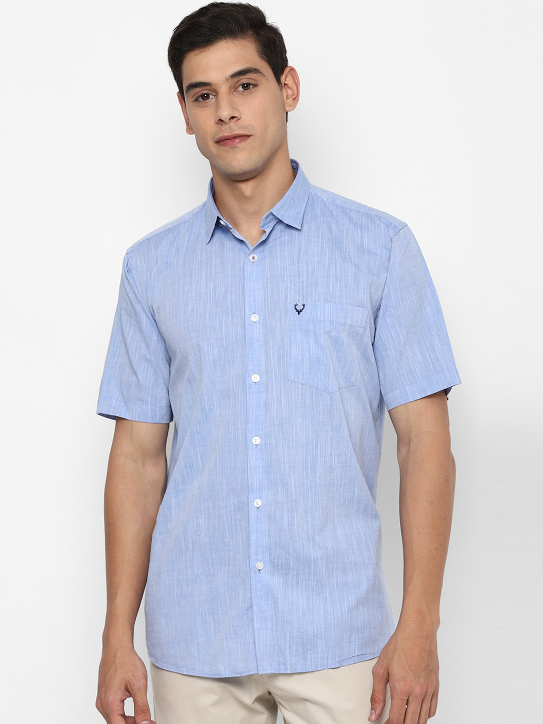 

Allen Solly Men Blue Slim Fit Solid Casual Shirt