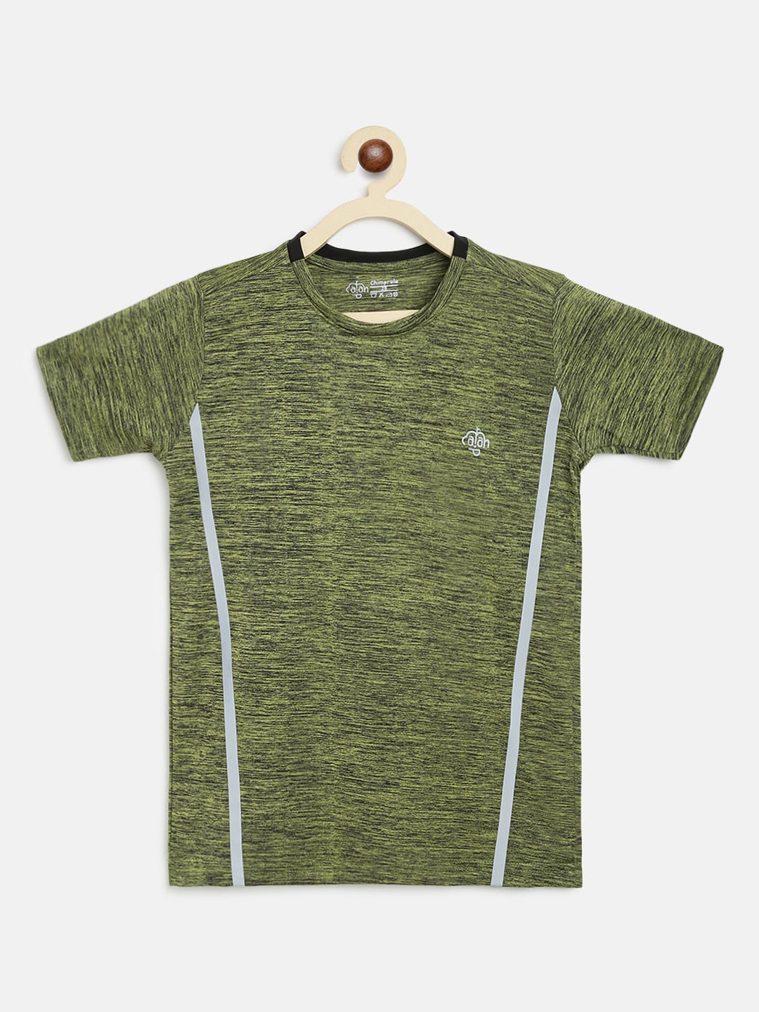 

CHIMPRALA Boys Olive Green Solid Round Neck Sports T-shirt