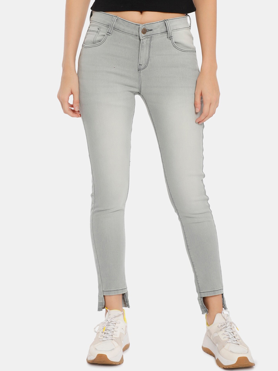 

Cherokee Women Grey Slim Fit Mid-Rise Clean Look Stretchable Jeans