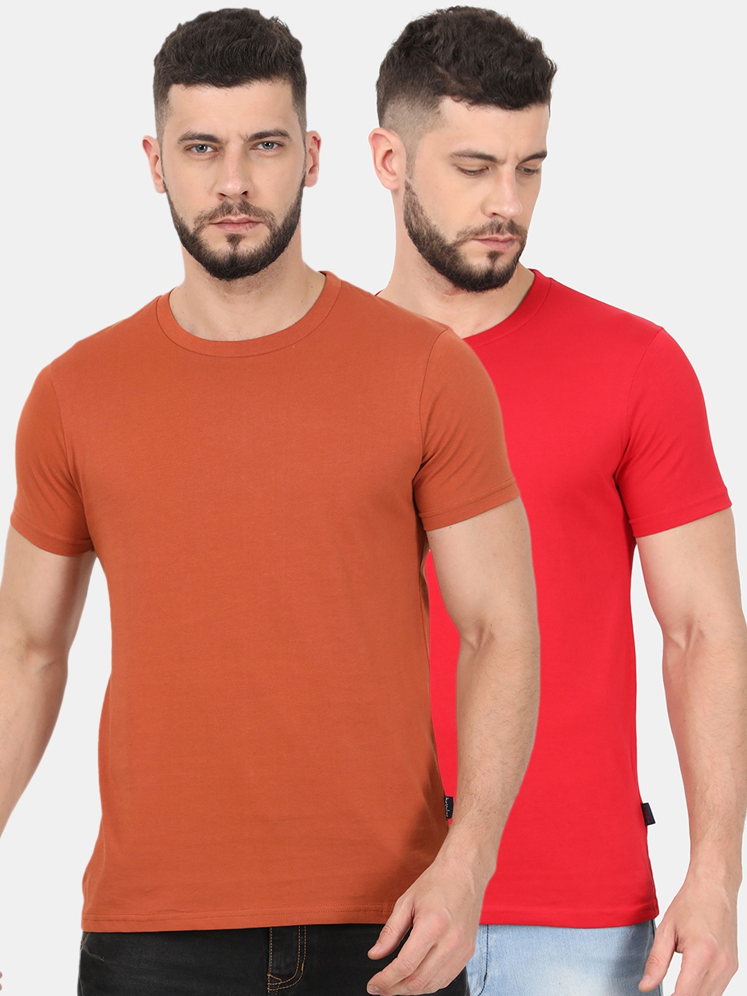 

Masculino Latino Men Pack Of 2 Assorted Solid Round Neck T-shirt