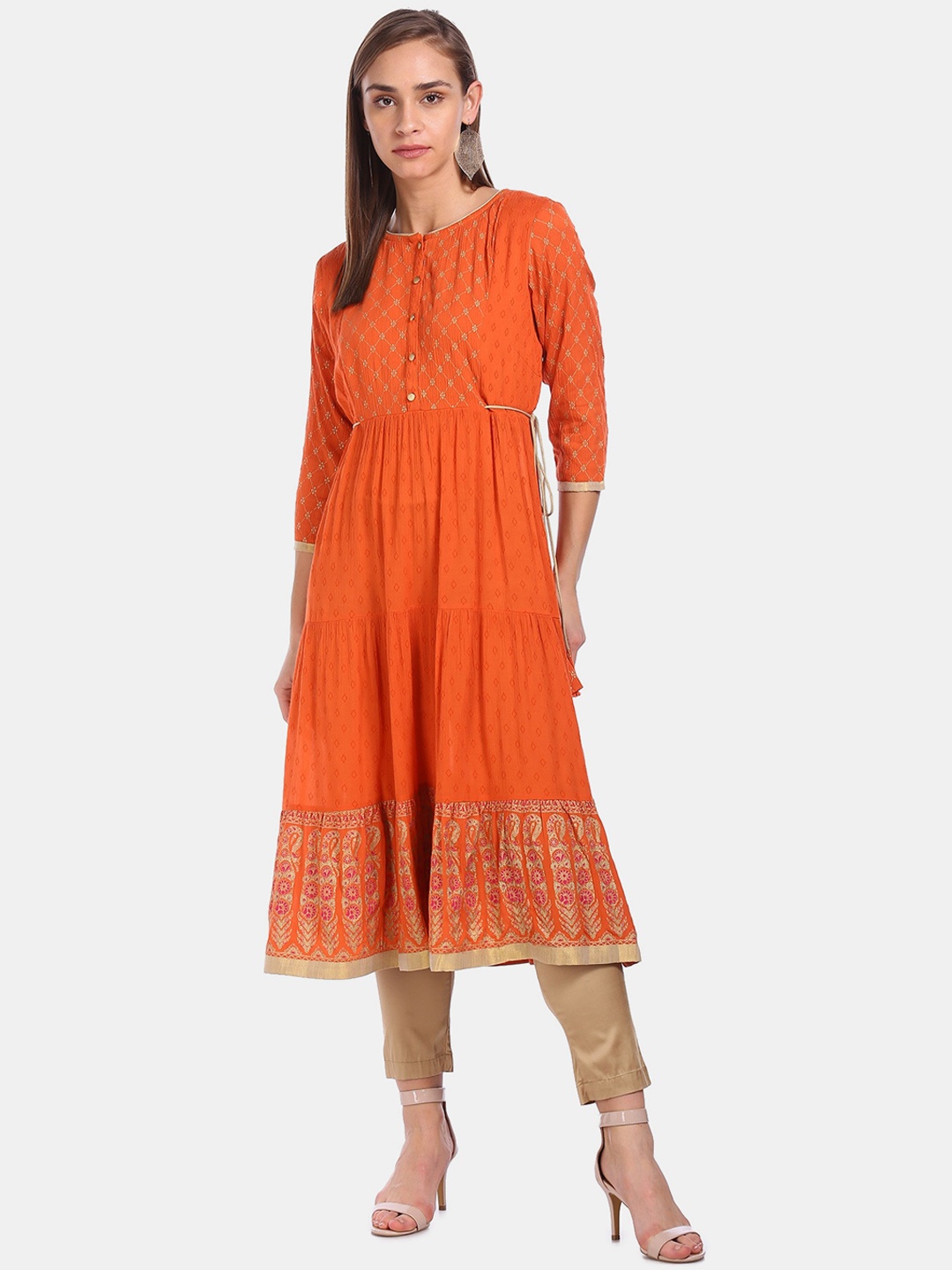 

Anahi Women Rust Ethnic Motifs Anarkali Kurta
