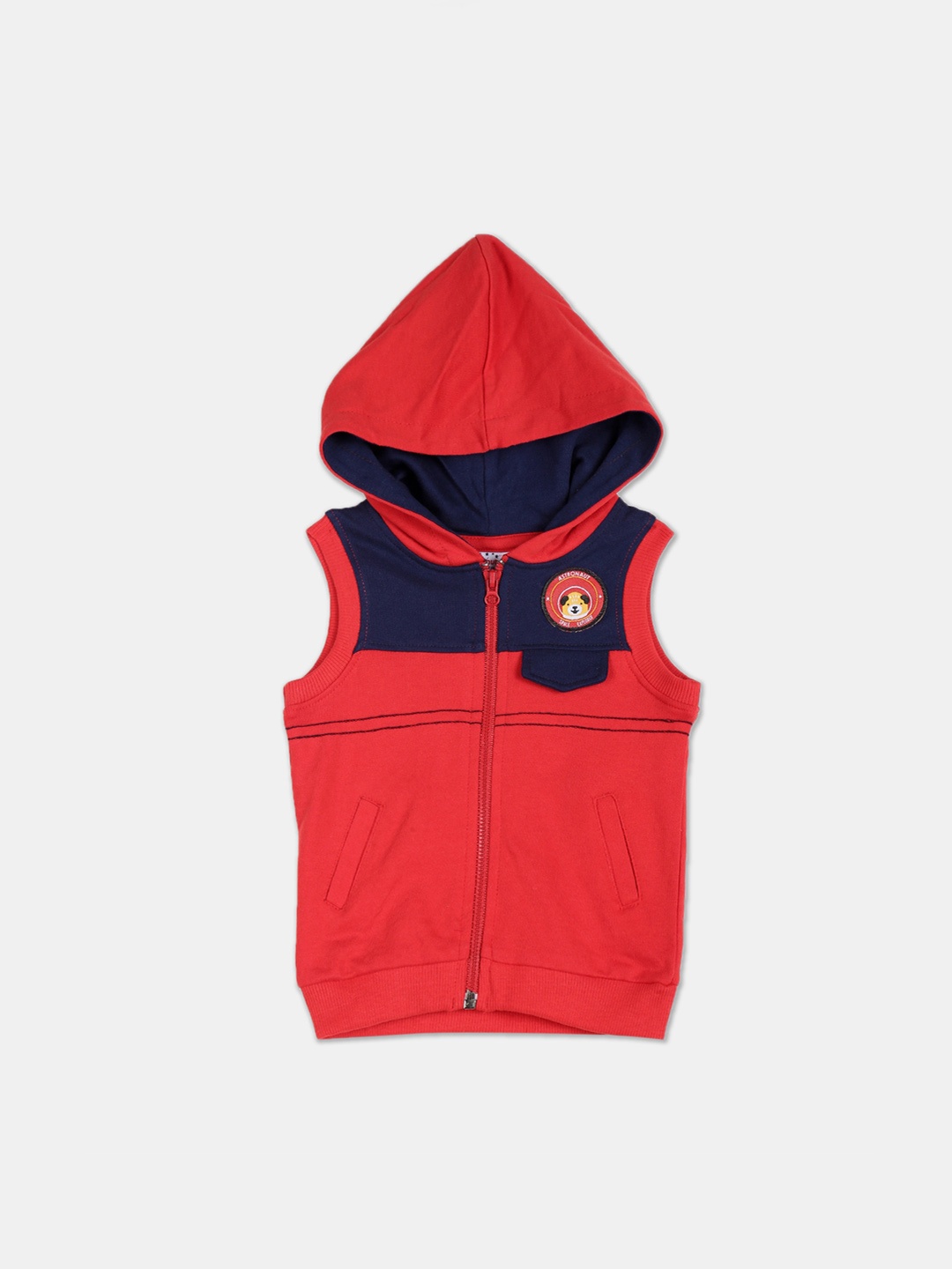 

Donuts Boys Red Colourblocked Hooded Padded Jacket