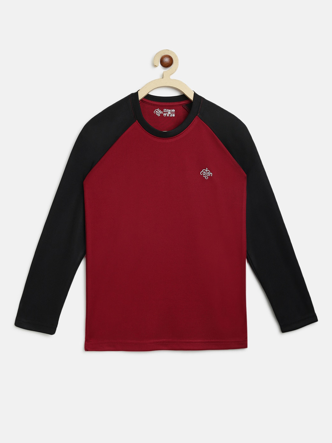 

CHIMPRALA Boys Maroon Solid Round Neck Sports T-shirt