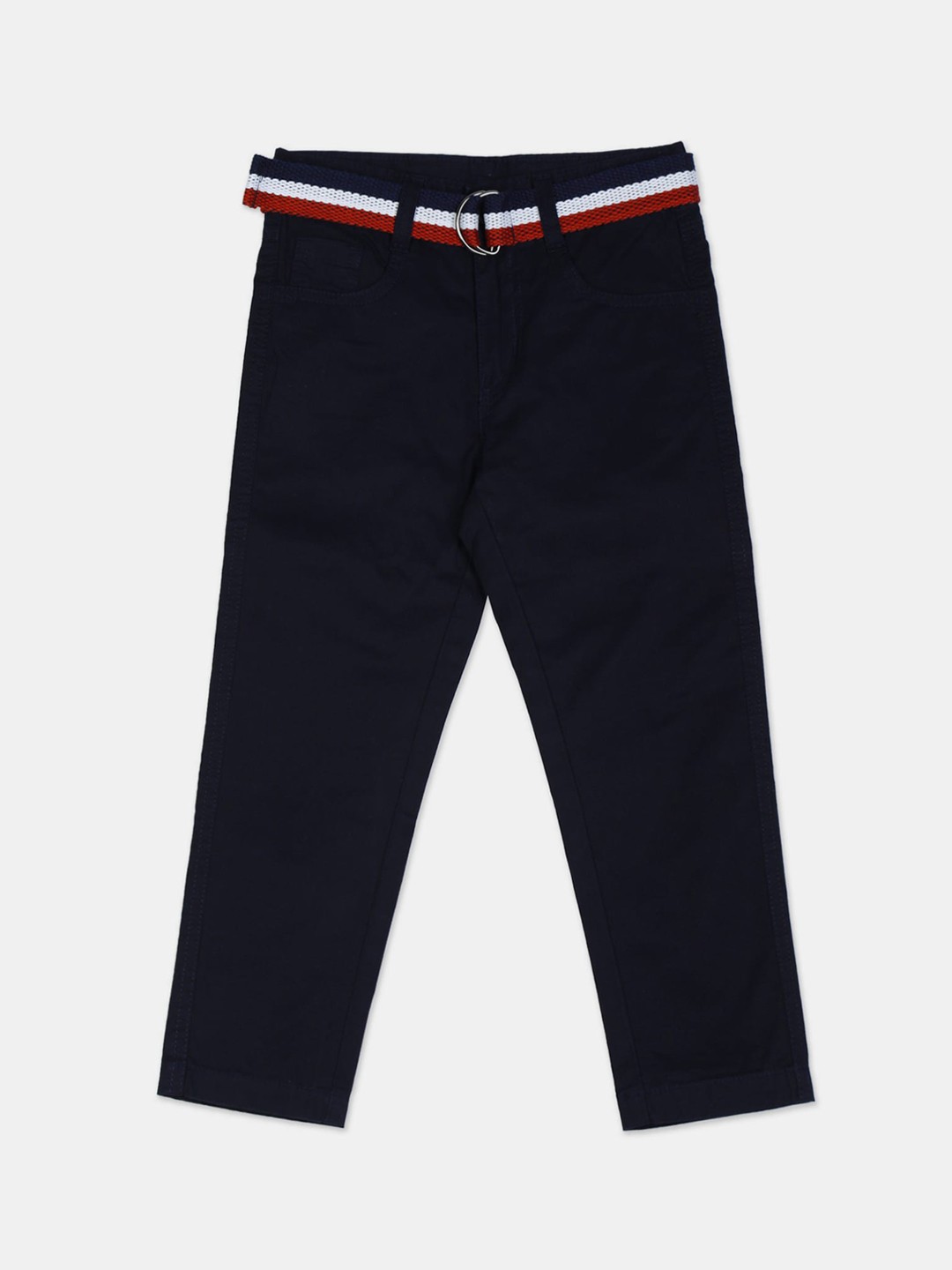

Cherokee Boys Navy Blue Regular Fit Solid Regular Trousers
