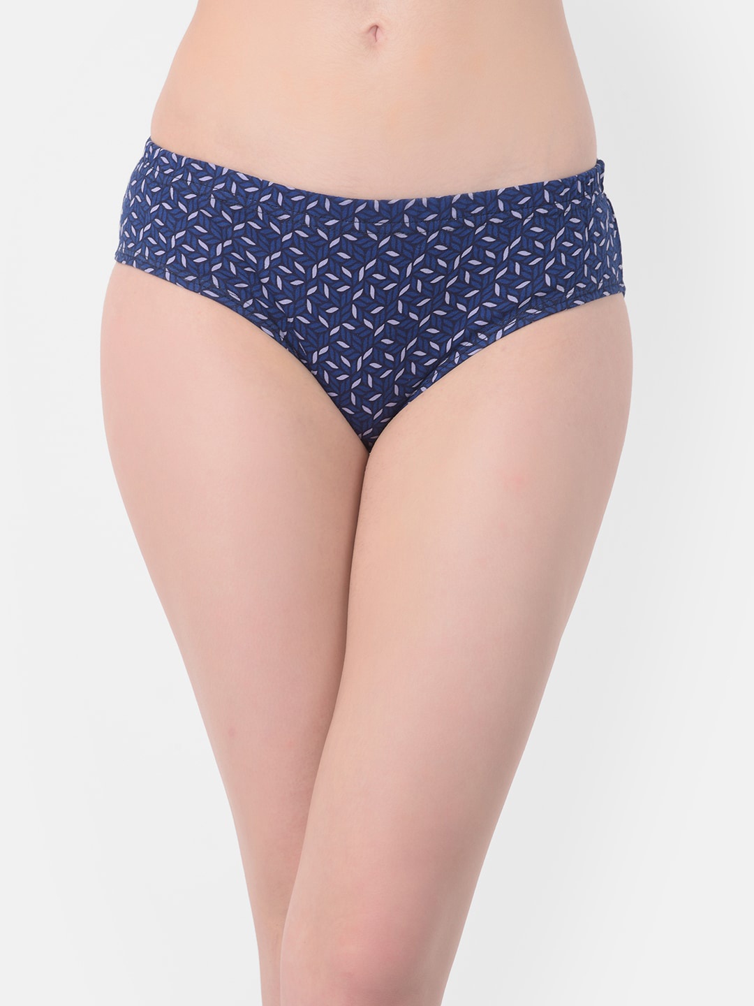 Clovia Women Navy Blue & Off-White Printed Hipster Briefs PN3227E083XL