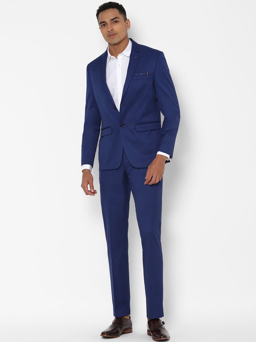 

Allen Solly Men Blue Solid Slim-Fit Single-Breasted Two-Piece Formal Suit