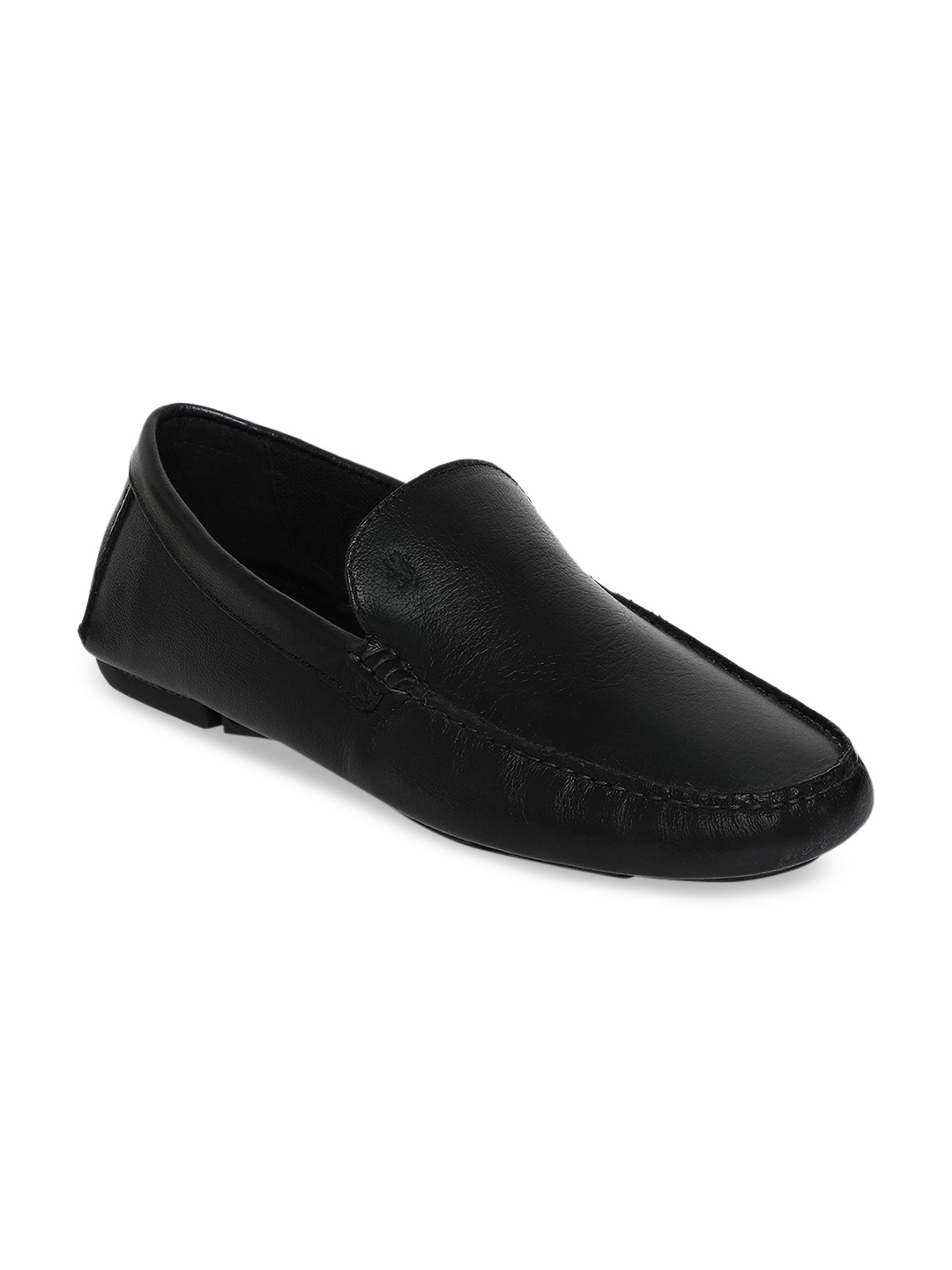 

Red Tape Men Black Leather Loafers Casual Shoes