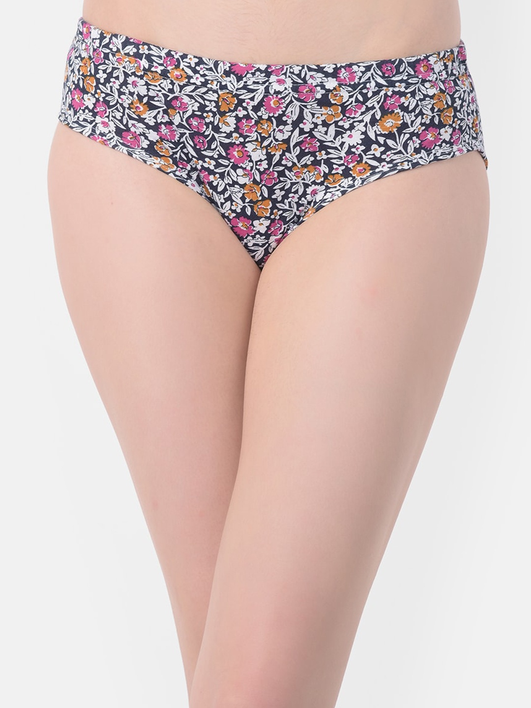 

Clovia Women Black & Pink Printed Hipster Briefs-PN3227L193XL
