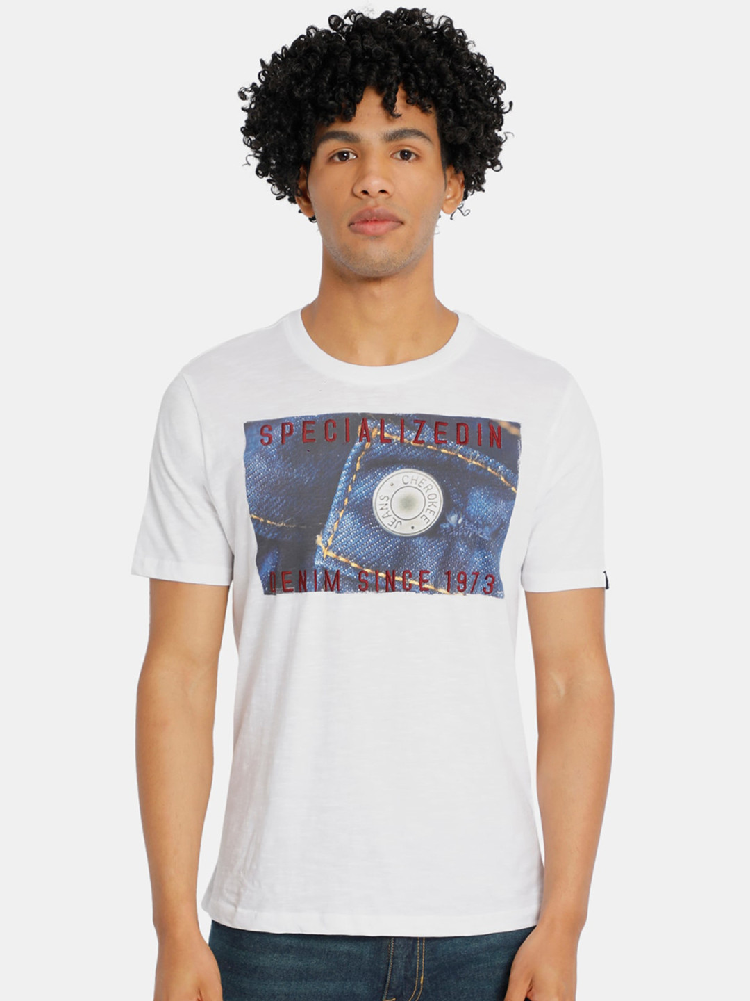 

Cherokee Men White Printed T-shirt