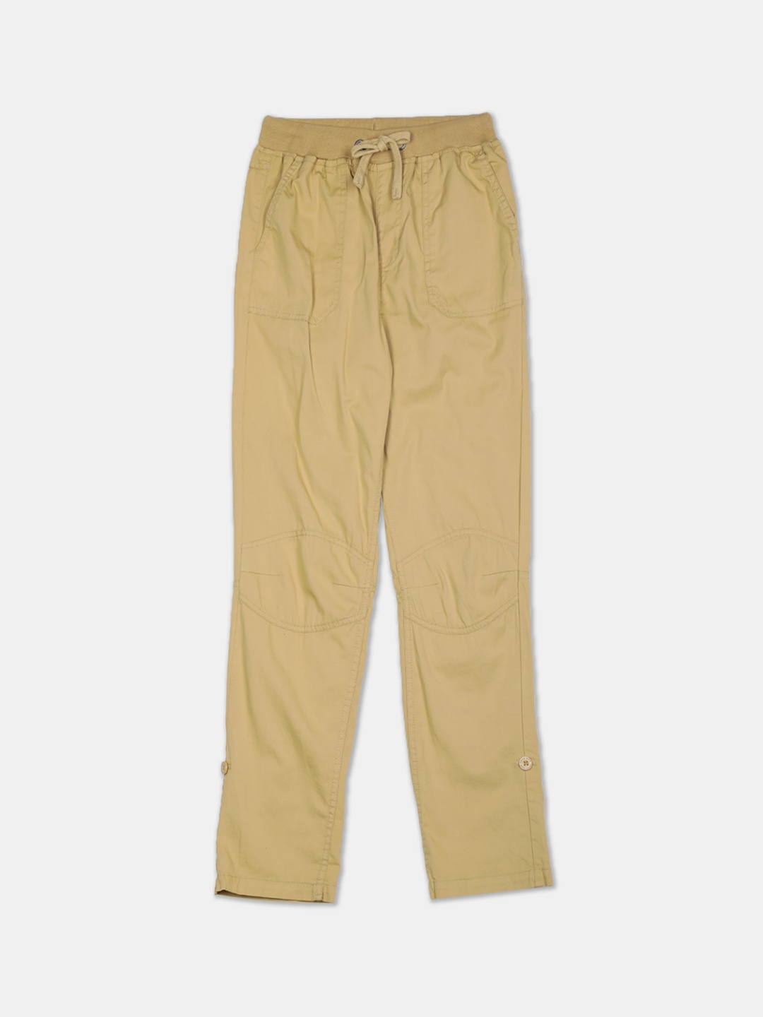 Cherokee Boys Khaki Regular Fit Solid Regular Trousers