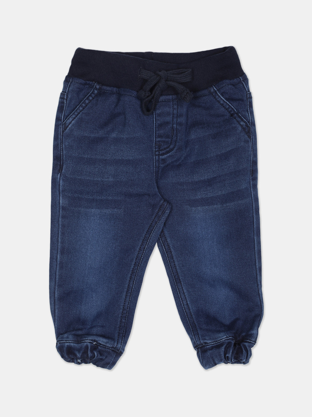 

Donuts Boys Navy Blue Regular Fit Mid-Rise Clean Look Jogger Jeans