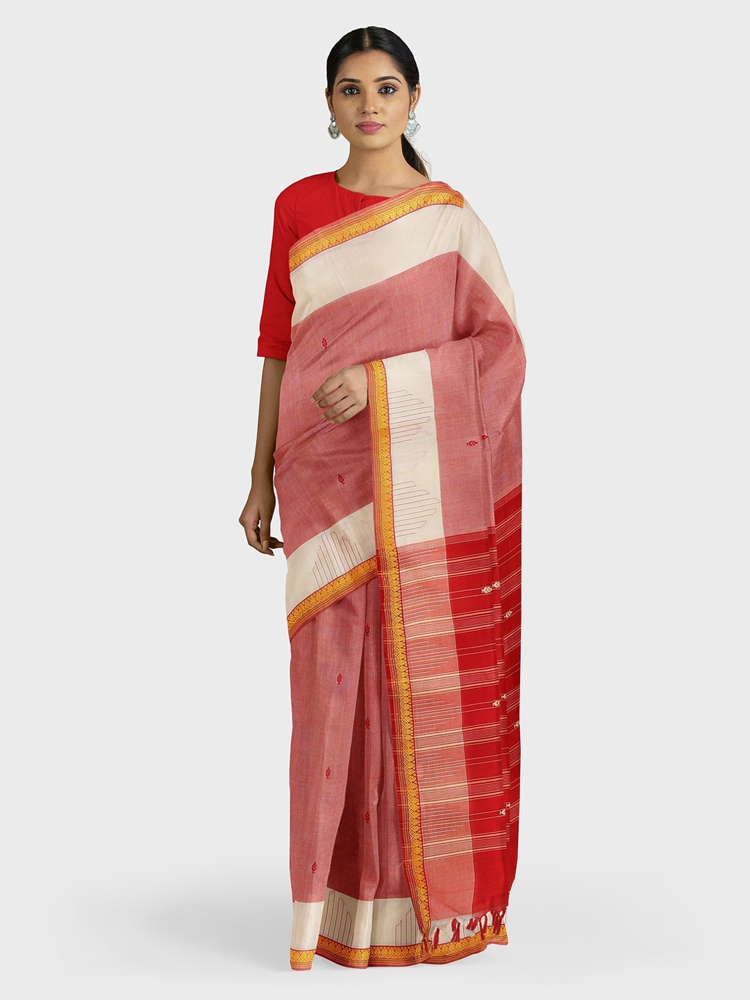 

APCO Pink Woven Design Pure Cotton Saree