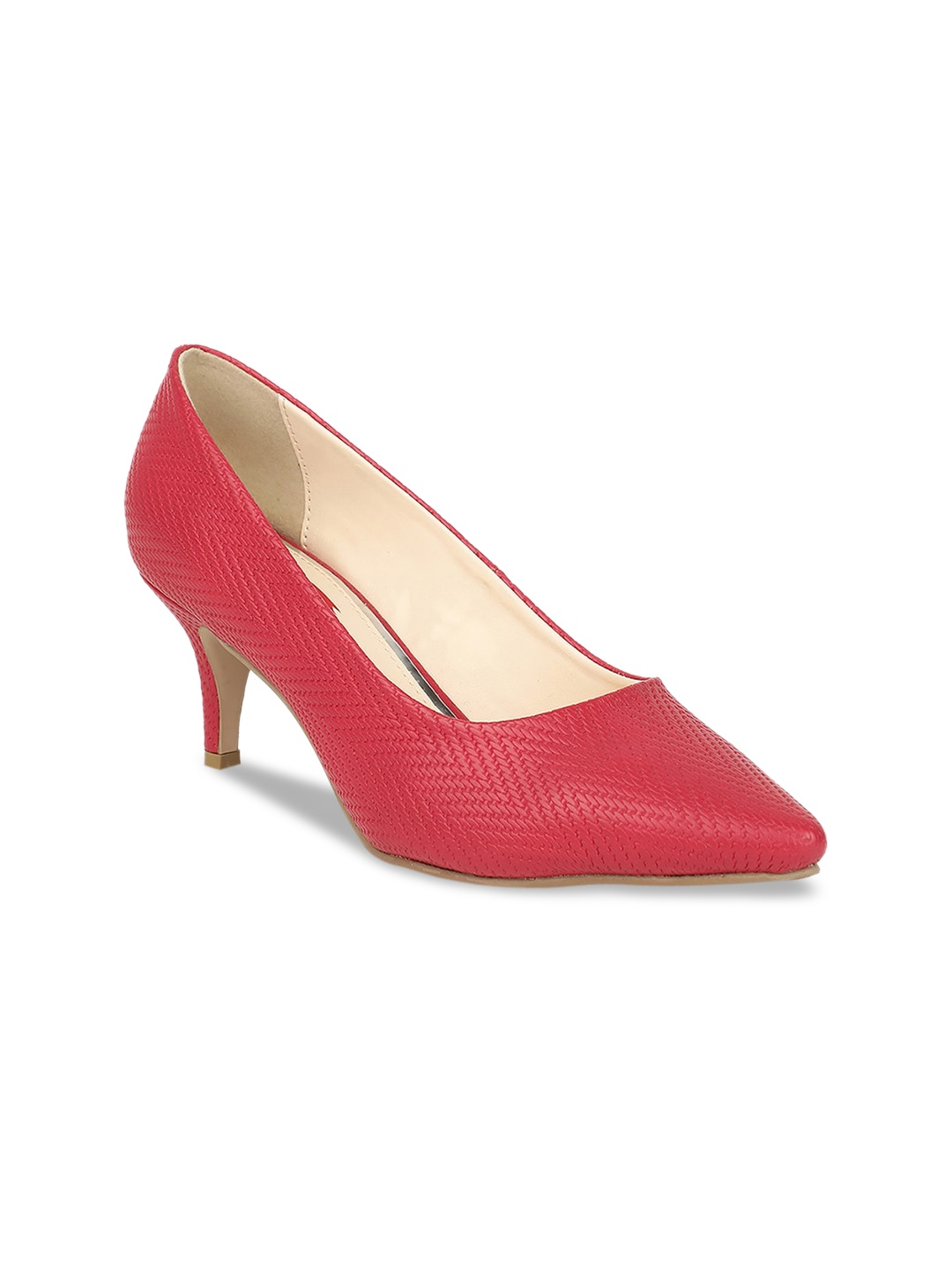 

Bata Women Red Solid Pumps