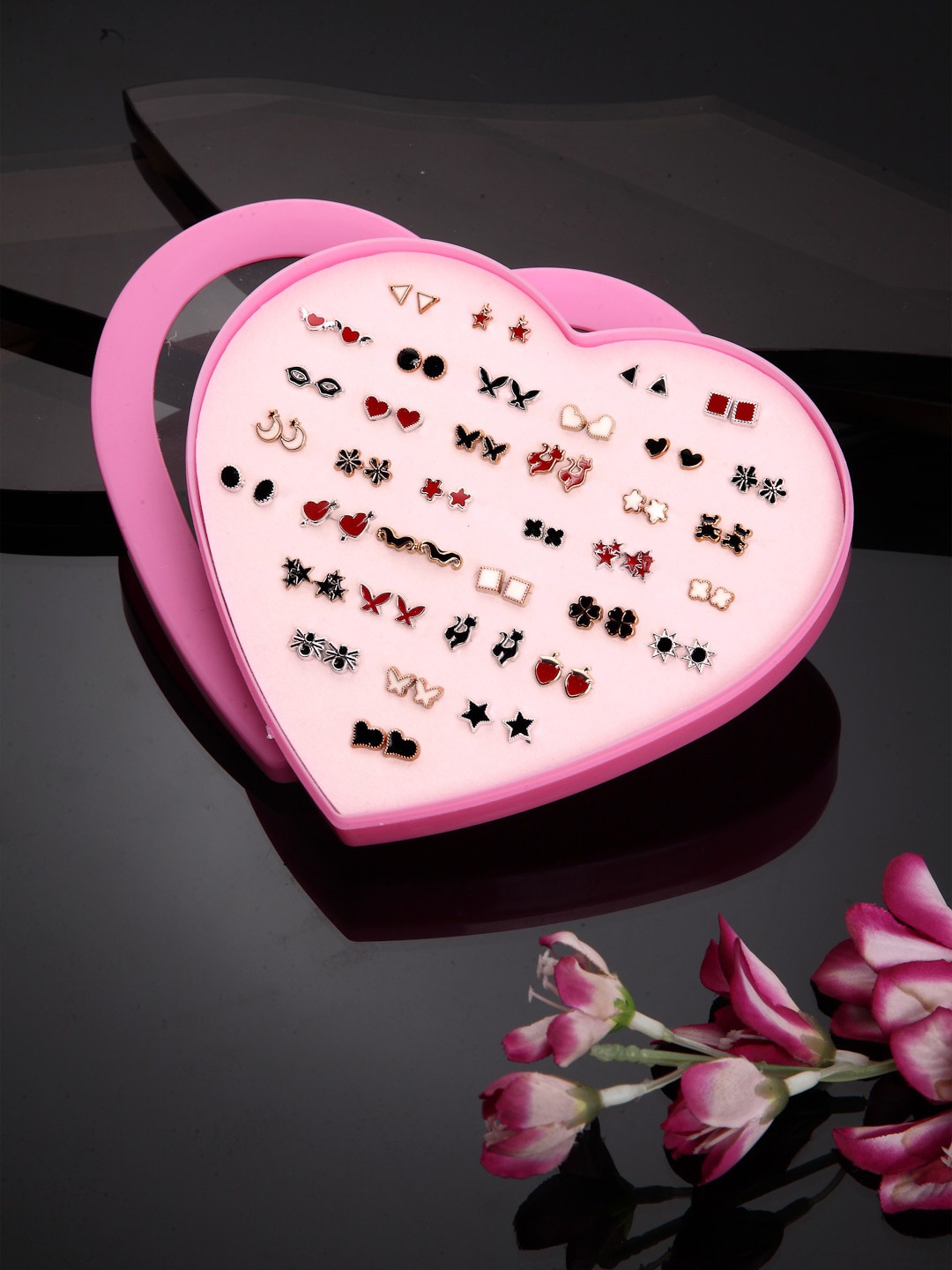 

Shining Diva Fashion Set Of 36 Contemporary Studs Earrings, Multi