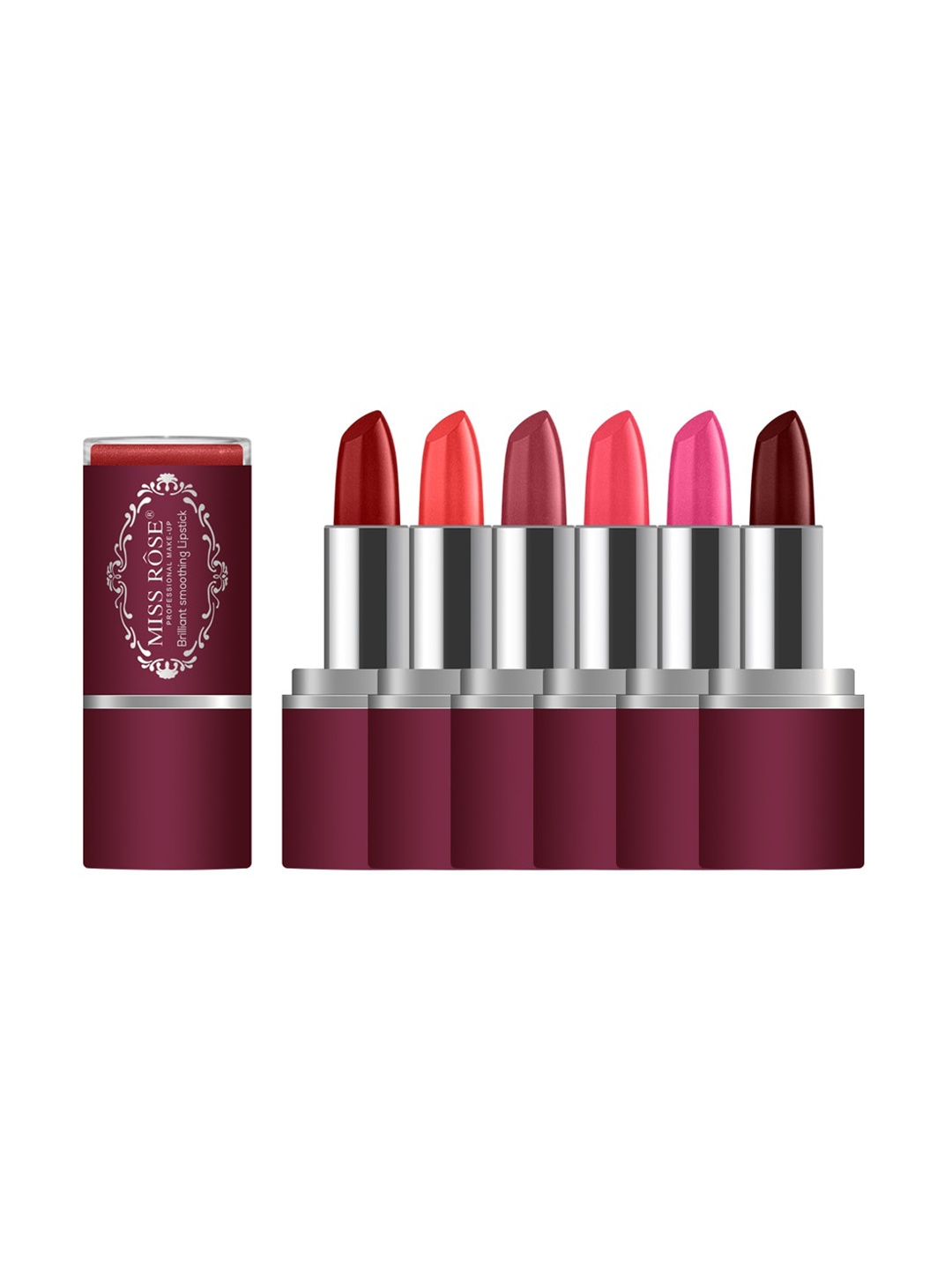

MISS ROSE Set of 6 Brilliant Smoothing Lipsticks, Multi