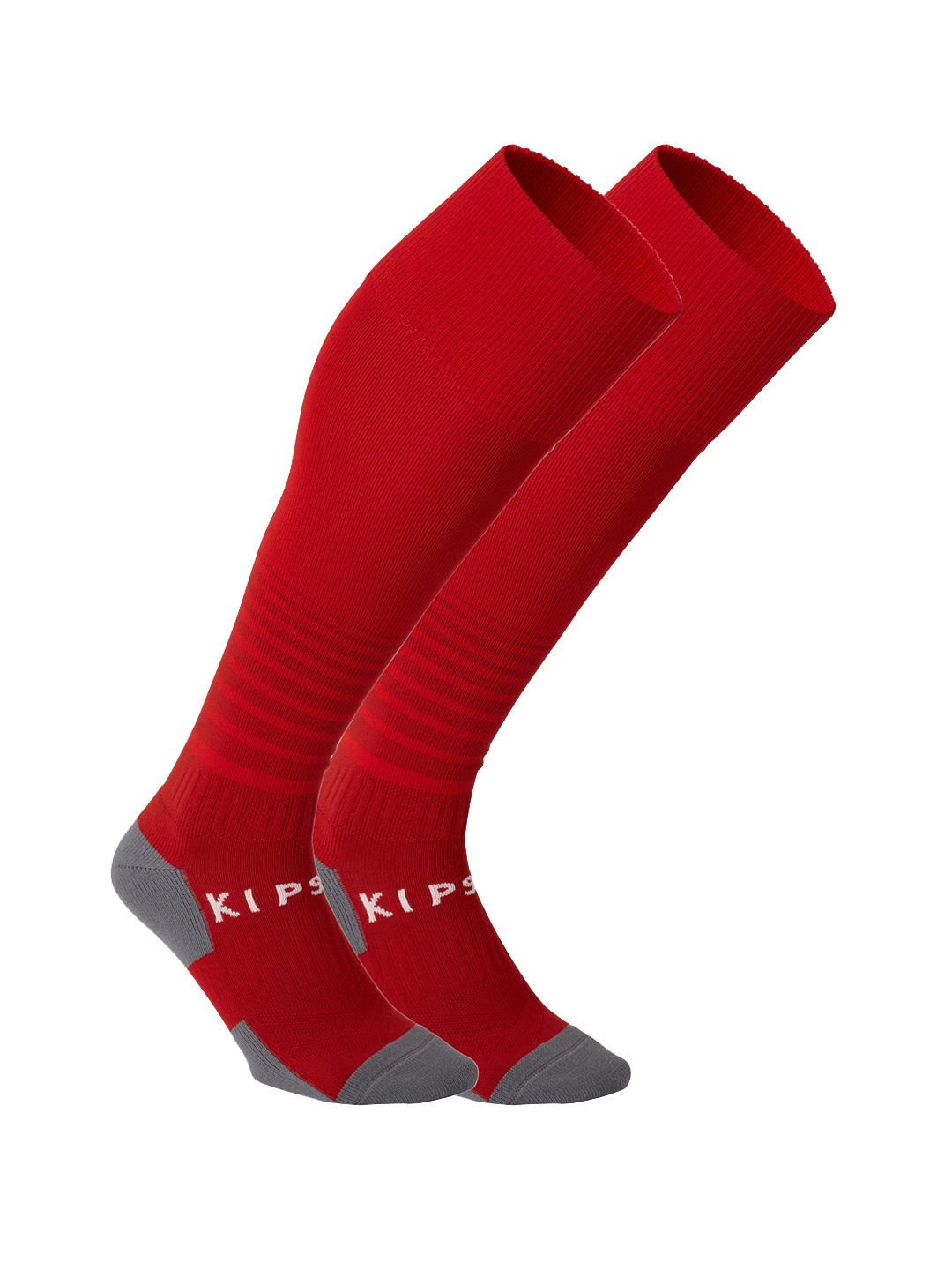 

Kipsta By Decathlon Kids Red Striped Calf-Length Cotton Football Socks