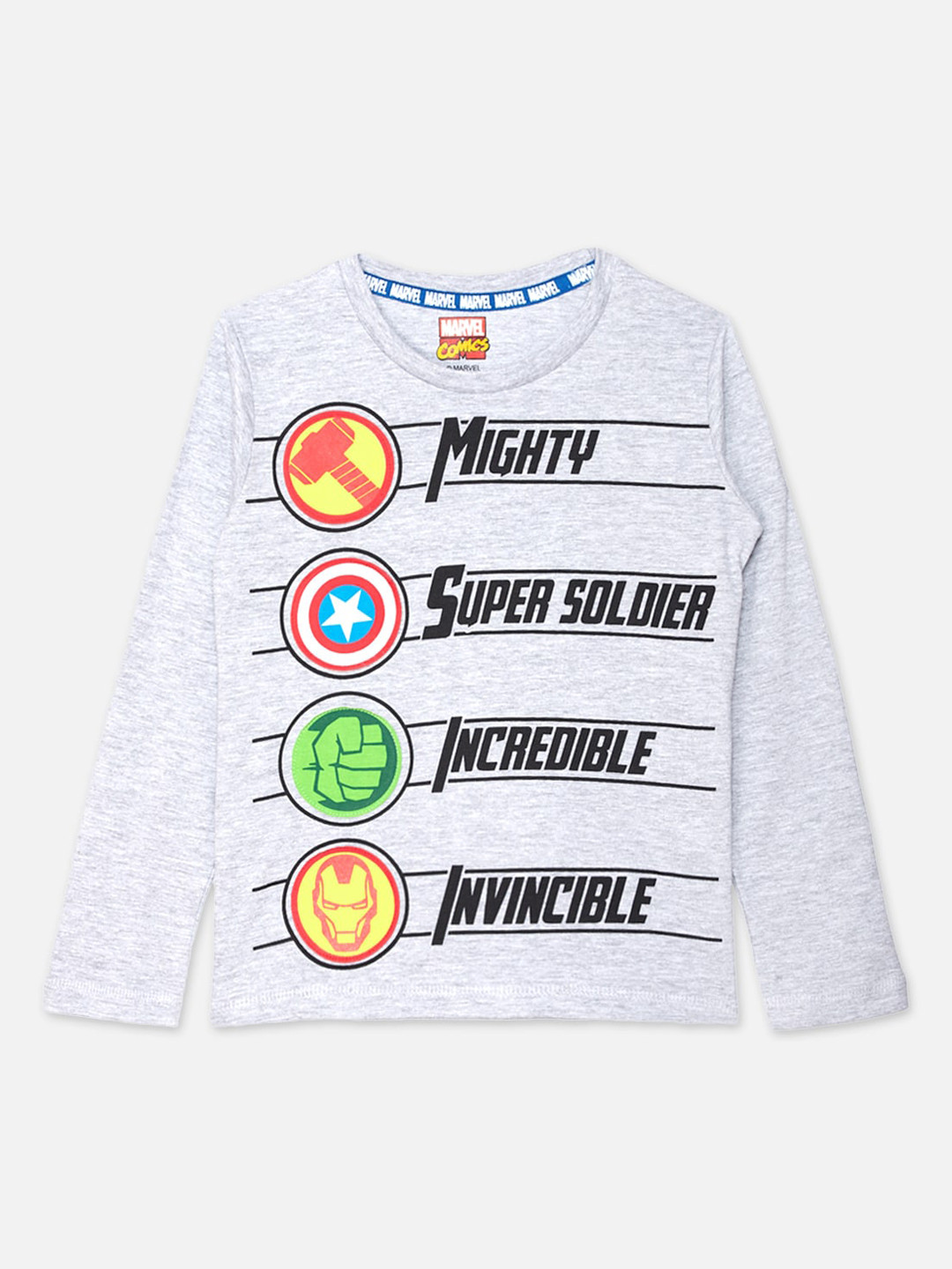 

Kids Ville Boys Grey Avengers Printed Round Neck T-shirt