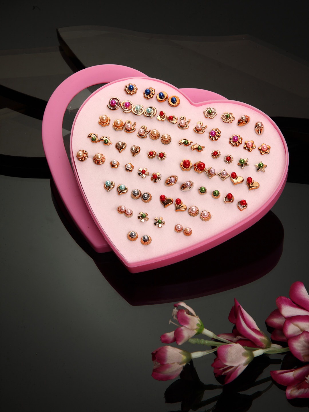 

Shining Diva Fashion Set Of 36 Contemporary Studs Earrings, Multi