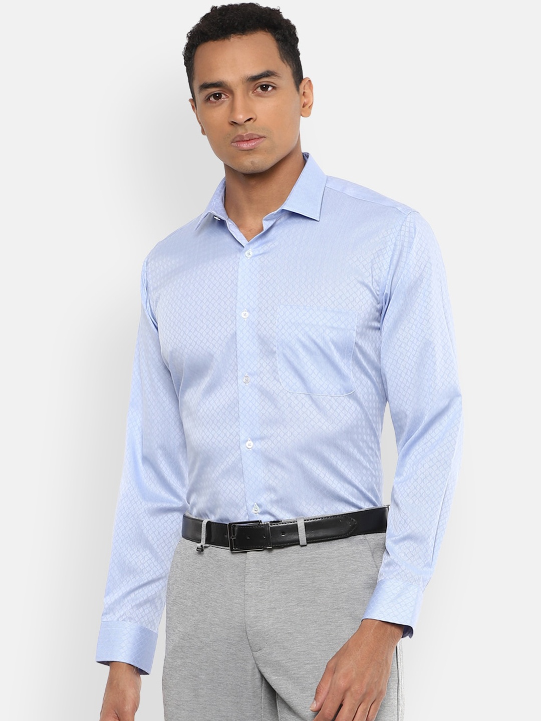 

Van Heusen Men Blue Regular Fit Printed Casual Shirt
