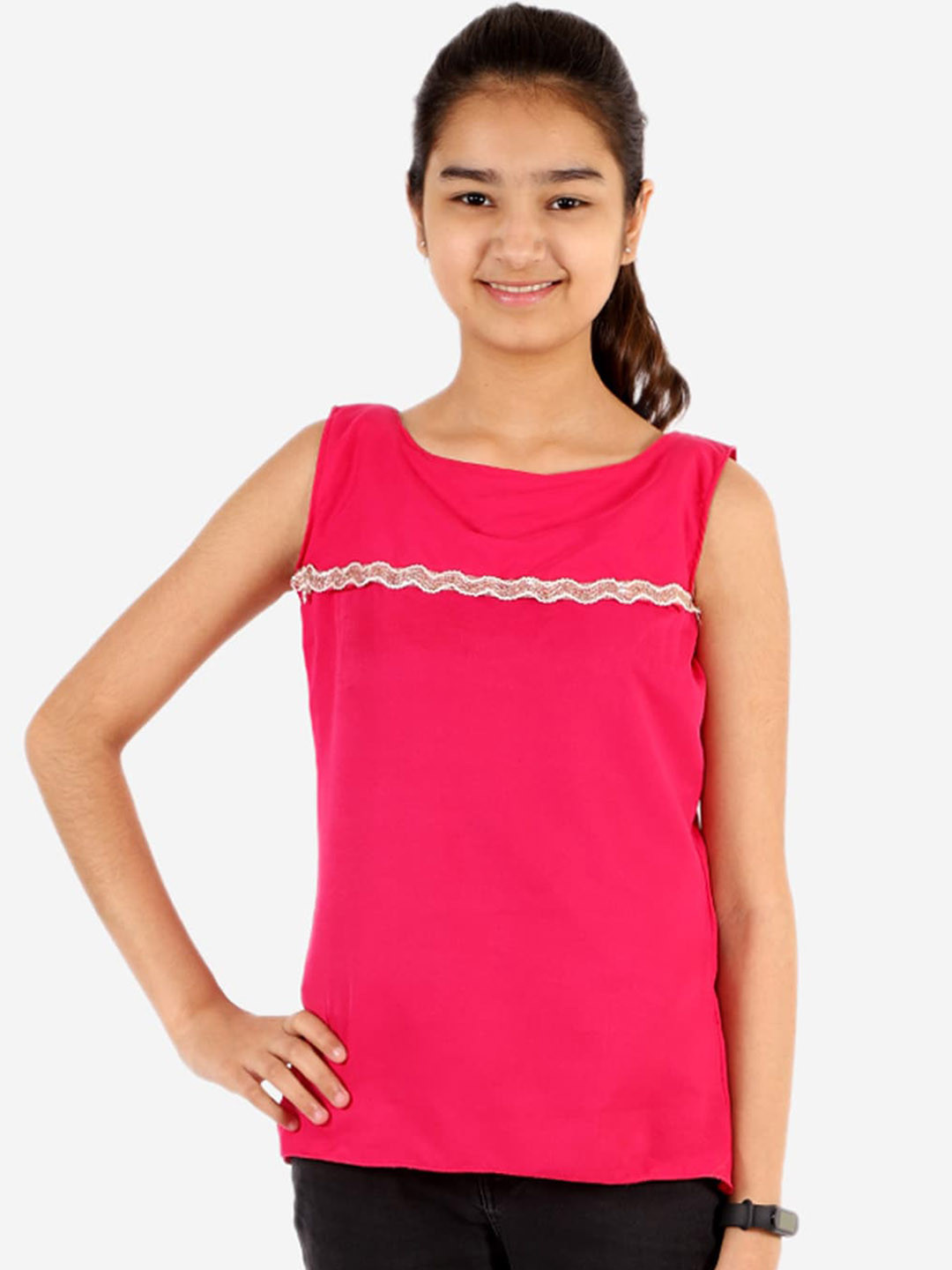 

YK Pink Crepe Regular Top