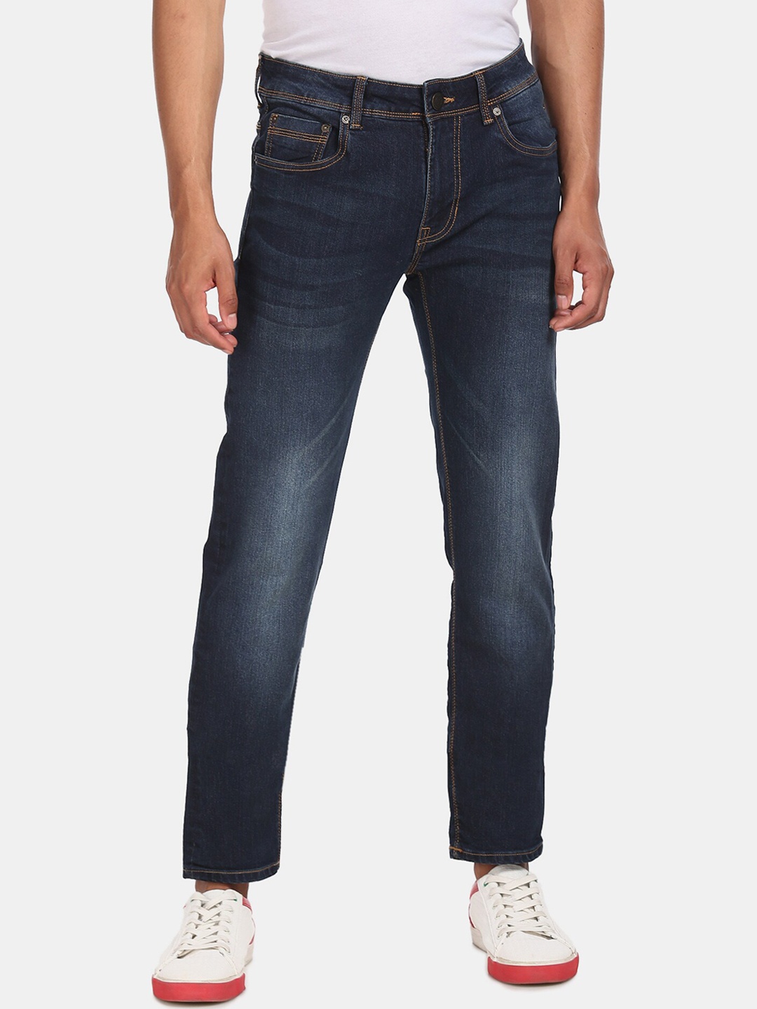 

Cherokee Men Navy Blue Regular Fit Mid-Rise Clean Look Stretchable Jeans