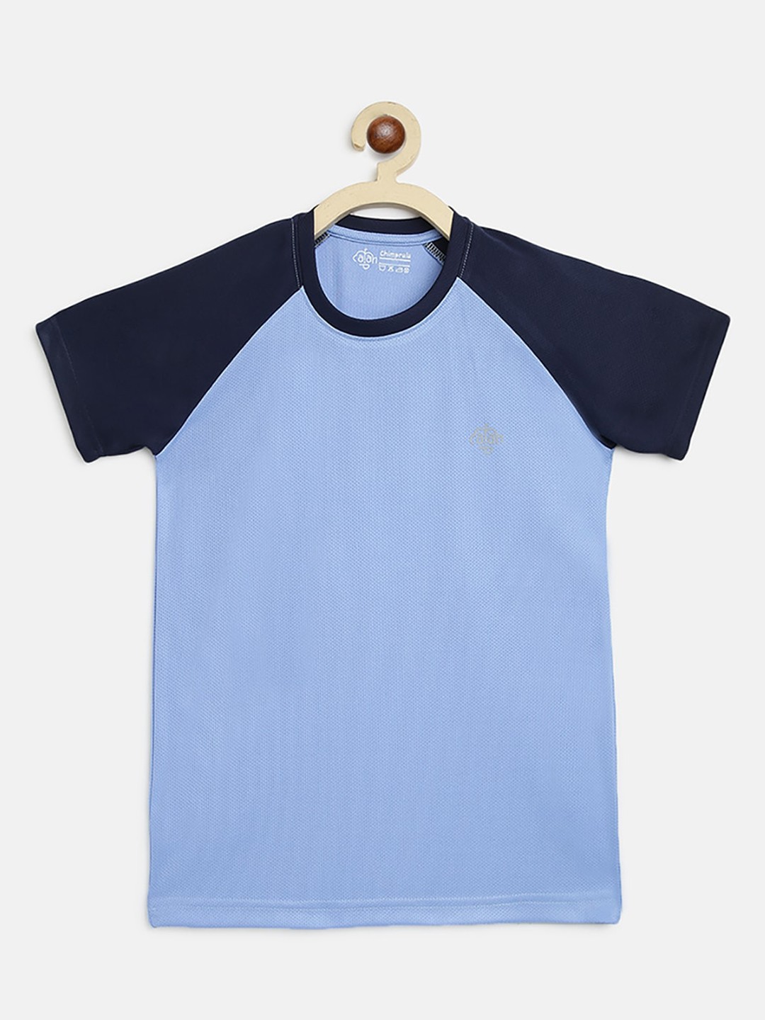 

CHIMPRALA Boys Blue Colourblocked Round Neck Sports T-shirt